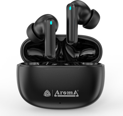 Aroma NB126 Crown V5.4 Upto 60Hr Playtime* Dual Pairing, Fast Charging, Heavy Bass TWS Bluetooth(Matte Black, True Wireless)