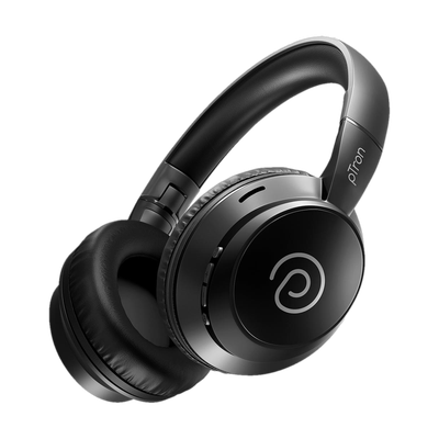 PTron Studio Evo w/ Dual-Device Pairing, 70Hrs Playtime, Pristine Audio, Clear Calls Bluetooth(Black, On the Ear)