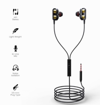 MAXOBULL Black EP-106-A Wired Headset Wired Headset(Black, In the Ear)