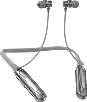 Aroma NB124 Clock Upto 100 Hours Playtime*,ENC, Voice Changer Fast Charging Neckband Bluetooth(Midnight Grey, In the Ear)