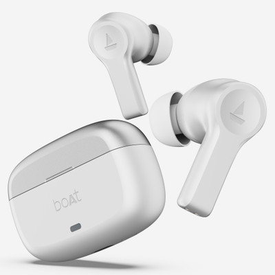 boAt Airdopes Flex 454 ANC w/32dB ANC, Multi Point Connectivity & Smart Features Bluetooth(Zinc White, True Wireless)
