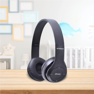 house of common Folding Bluetooth Bass Max Deep Sound_KJ Bluetooth & Wired(Black, On the Ear)