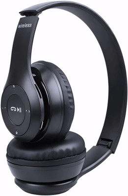 TWS Portable Wireless Headphones featuring Triple Bass Boost_KN Bluetooth & Wired(Black, On the Ear)