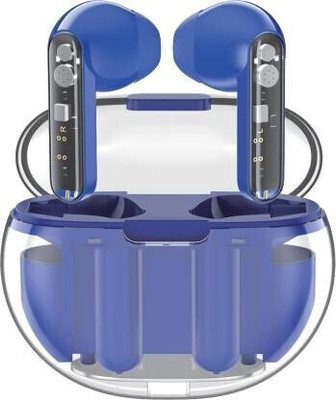 TreEye Transparent TWS Earbuds 8D Stereo Audio With 48 Hrs Playtime Headphone Bluetooth Bluetooth(Blue, True Wireless)