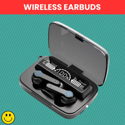 GUGGU M19 Bluetooth Wireless Earbuds Large Dual LED Display With High Stereo SoundD83 Bluetooth(Black, True Wireless)