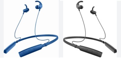 HRYFiNE BT235X Pro Sport Vibration Collar Classic Neckband with Fast Charging Bluetooth Headset(Black, Blue, True Wireless)