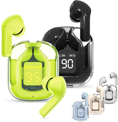 Seashot Wireless Earbuds Dual Stereo LED Digital Display Transparent Game Headset Bluetooth(Mulicolour, True Wireless)
