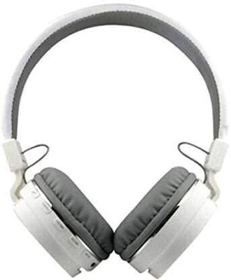 Glatoxi Wireless Bluetooth Foldable Over The Head SH-12 Deep Bass Stereo Headphone Bluetooth(White, On the Ear)