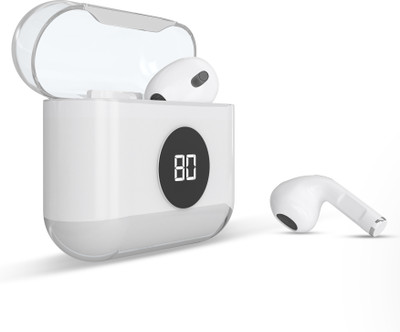 AAMS X19 Crystal Upto 30H Playtime* Fast Charging With Digital Display Earbuds Bluetooth Gaming(Glass White, True Wireless)