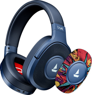 boAt Rockerz Plus 550, Customizable Earcups,100H Battery,Stream Ad Free Music via App Bluetooth(Blue Psyche, On the Ear)