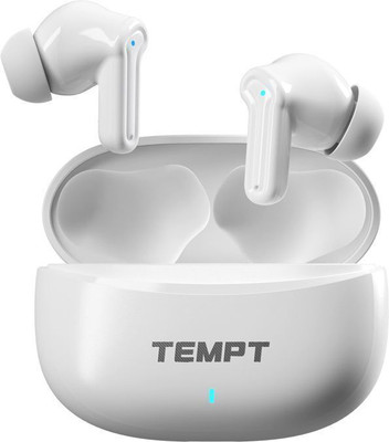 TEMPT Dots Pro Earbuds, 60H Playtime, Noise Cancellation Bluetooth without Mic(White, In the Ear)