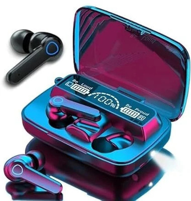 StonSell Latest M19 Music Earbuds Digital Display Bluetooth Gaming(Dark Black, True Wireless)