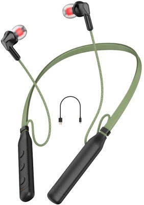 OTAGO Neck hanging Sports Fitness Stereo in Ear Earphone BT Headset Neckband Bluetooth Headset(Green Blue Black, active noise cancellation earbuds, In the Ear)