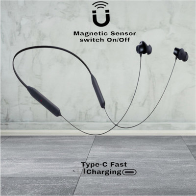AIZINA Pro Neckband With Upto 48 Hours Playback & Fast Charging Earphone_TD Bluetooth & Wired(Black, In the Ear)