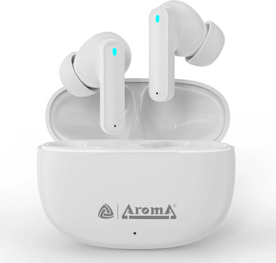Aroma NB126 Crown V5.4 Upto 60Hr Playtime* Dual Pairing, Fast Charging, Heavy Bass Bluetooth(Dazzling White, True Wireless)