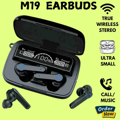 Clairbell M19 Wireless Earbuds TWS 5.1 LED Digital Display Touch Bluetooth Headphone B329 Bluetooth(Multicolor, True Wireless)