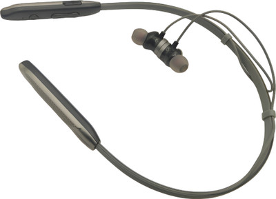 BASS BLING UB-555 Bluetooth Magnetic Earbuds Active Noise Cancellation Bluetooth(GREY BLACK, In the Ear)