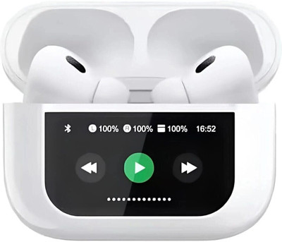 monytt Smart Buds A9 Pro Display Earbuds C-Type Fast Charging Wireless Bluetooth(White, In the Ear)