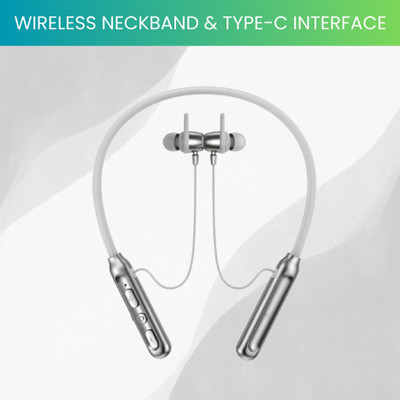 FRONY Bt Hitz (Wireless Neckband) Hd Sound Quality & Magnetic On/Offwith VibrationN196 Bluetooth(White, True Wireless)