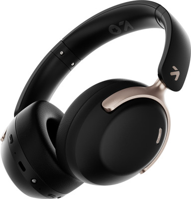 GOBOULT Soniq 70Hrs Battery, 40mm Drivers, Dual Pairing, ENC Mic, Foldable Design, 5.4v Bluetooth & Wired(Black, On the Ear)