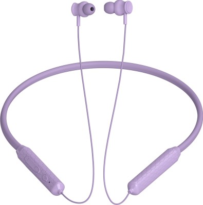 ZWOLLEX Neckband 30 Hours Playback IPX5(Splash & Sweat Proof) Active Noise cancellation Bluetooth Headset(Purple, In the Ear)