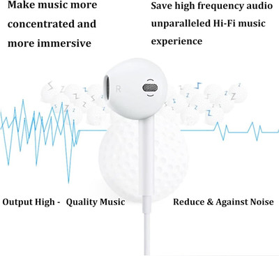 Muvit Wired Lightning Headphones【 MFi Certified】Earphones with i14/13/12/11 Bluetooth & Wired(White, In the Ear)