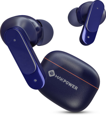 MAK POWER Buds MASTER TW-90 Earbuds with 40 Hours Music Playtime. Crystal Clare Bass TWS Bluetooth(Blue, True Wireless)