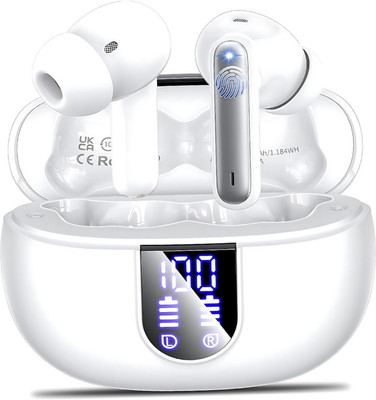 WEROX Bullets 348 TWS Earbuds with 50 HRS Playtime,(50ms Low Latency), Bluetooth v5.3 Bluetooth Gaming(White, True Wireless)