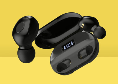 YAROH W49_T2 Wireless Earbuds with Bluetooth 5.0 & Digital Display Bluetooth(Black, In the Ear)