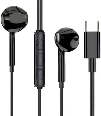 Bxeno BASS100 Type-C With In-Line Mic,Rich 14.2mm drivers,Call,Volume Control Wired[14 Wired(Black, In the Ear)