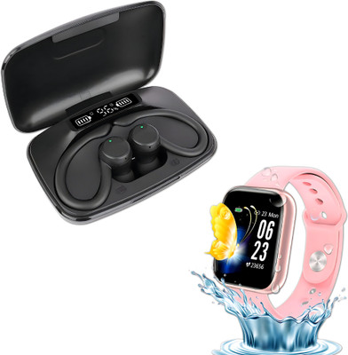 DRUMSTONE Combo C730 TWS Wireless Earbuds & Touchscreen Smart Watch - 15 Years Warranty Bluetooth(Black, In the Ear)