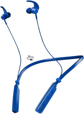 IZWI POWER FULL BASS 36Hr PlayTime Mic Neckband Wireless Headphones Earphones-A6 Bluetooth Headset(Blue, In the Ear)