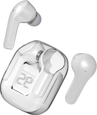 snowbudy TWS345 & High Resolution Audio, 48Hr Playtime LED Digital Display Transparent A3 Bluetooth Gaming(White, True Wireless)