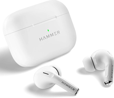 Hammer Aero Max ENC + ANC earbuds TWS with Clear Calling, 30Hrs Playtime Bluetooth(White, True Wireless)