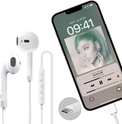 MARS ne Headphones Wired Earphones,Built-in Microphone& Volume Control For e Bluetooth & Wired(White, In the Ear)