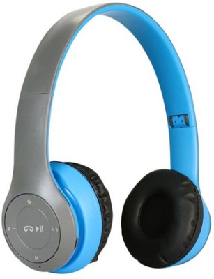 UGPro P47 Wireless Bluetooth Headset with Mic, FM and SD Card Slot Bluetooth & Wired Headset(Blue, Black, On the Ear)