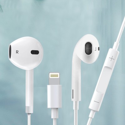 MARS Wired Lightning Headphones【MFi Certified】Earphones with iPhone 14/13/12/11 Bluetooth & Wired Headset(White, In the Ear)