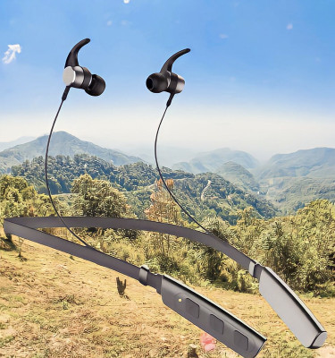 GPQ STORE Rokerz 235 Pro Wireless Bluetooth Neckband(0.74 Bluetooth(Black, In the Ear)