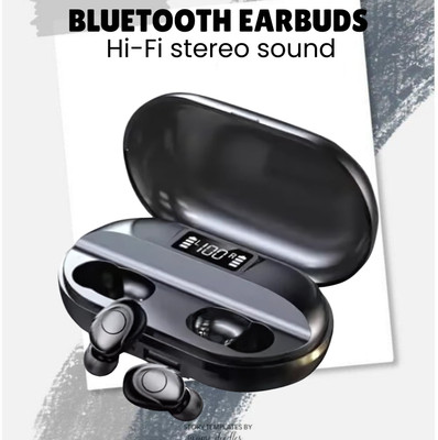 Clairbell T2 (Earbuds)TWS 5.0 Bluetooth With LED Display Compatible for All SmartphoneK459 Bluetooth(Black, True Wireless)