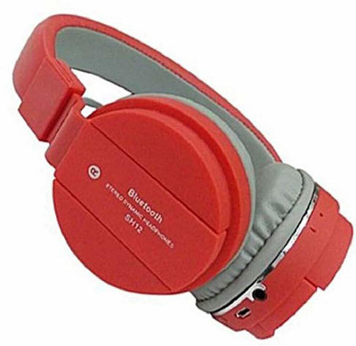 JANROCK SH-12 Bluetooth Wireless headphone deep bass Bluetooth Headset Bluetooth(Red, White, On the Ear)