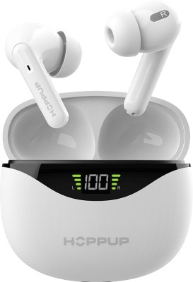 HOPPUP AirDoze D50 Earbuds with upto 50H Playtime, ENC, Gaming Mode & Made In India Bluetooth Headset(White, True Wireless)