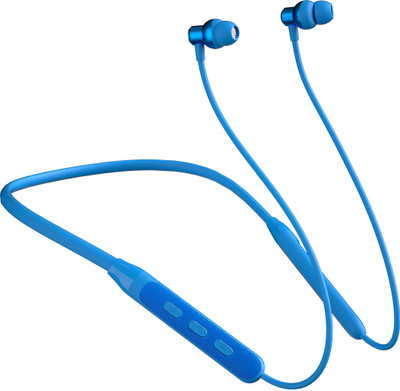 PTron Bassstrings 2A Pro Neckband, HD Mic 14Hrs Playtime Bluetooth Headphones, IPX4 Bluetooth(Blue, In the Ear)