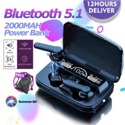 YAROH HEA44_SE82-TWS M19 Wireless Earbuds Bluetooth Headset Bluetooth Headset Bluetooth(Multicolor, True Wireless)