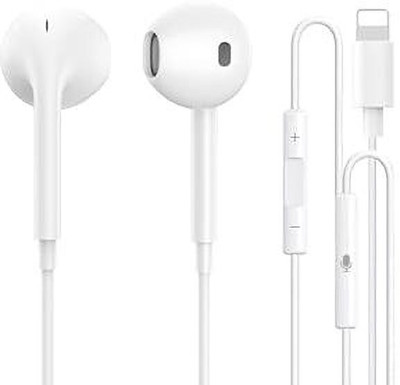 X88 Pro i-Phone Lightning Audio Earbuds Wired(White, In the Ear)