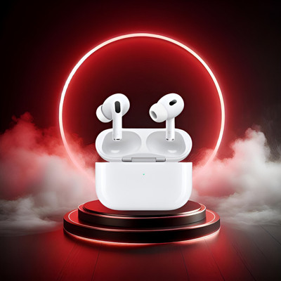 VR Bright Lite Airpox Pro 2nd gen Original certified with MagSafe Case-(USB-C) Bluetooth(White, True Wireless)