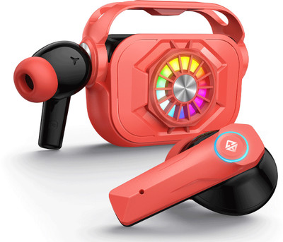 Cosmic Byte CosmoBuds X50, BT5.3, 40 Hrs, 40ms, GOD Mode™, DNS Quad Mic, Voice Assistant Bluetooth(Red, True Wireless)