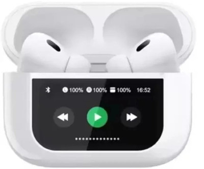 FlipHub AIRPOX Smart Buds A9 Pro C-Type Display Earbuds ANC Bluetooth Gaming(White, True Wireless)