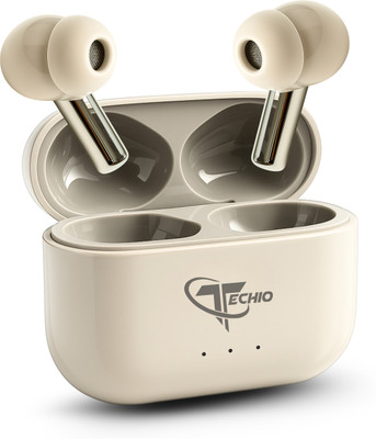 Techio BUDS XERO Bluetooth Earbuds K2 – IPX5, Fast Charging, Low Latency Bluetooth(White, True Wireless)
