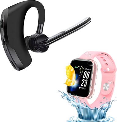 Elevea Combo C823 Wireless V5.1 Earpiece & Touch Bluetooth Smartwatch 15 Years Warranty Bluetooth(Black, True Wireless)