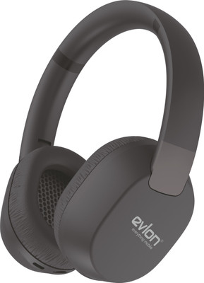 EVLON BHARAT PRIVATE LIMITED Long-Lasting Battery – Up to 10 hours of continuous playback and 120 hours Bluetooth without Mic(Grey, On the Ear)